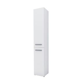 Meuble de salle de bain, blanc mat, blanc brillant, 30 x 174 x 30 cm