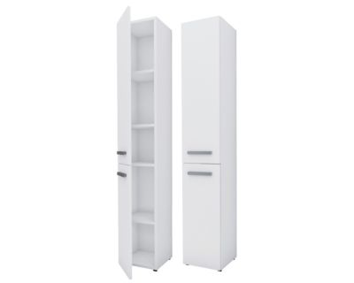Meuble de salle de bain, blanc mat, blanc brillant, 30 x 174 x 30 cm
