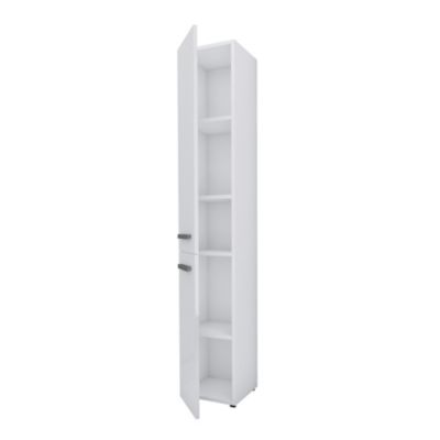 Meuble de salle de bain, blanc mat, blanc brillant, 30 x 174 x 30 cm