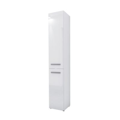 Meuble de salle de bain, blanc mat, blanc brillant, 30 x 174 x 30 cm