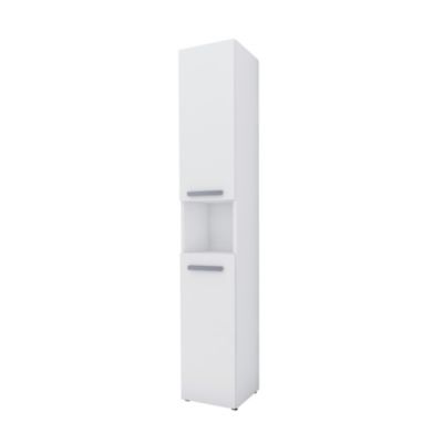 Meuble de salle de bain, blanc mat, blanc brillant, 30 x 174 x 30 cm