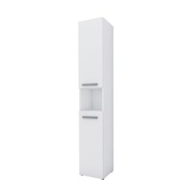 Meuble de salle de bain, blanc mat, blanc brillant, 30 x 174 x 30 cm