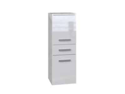 Meuble de salle de bain, blanc mat, blanc brillant, 85 x 30 x 30 cm