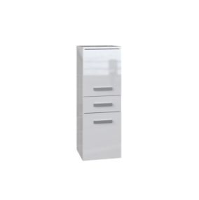 Meuble de salle de bain, blanc mat, blanc brillant, 85 x 30 x 30 cm