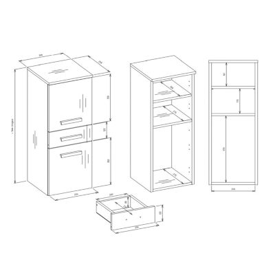 Meuble de salle de bain, blanc mat, blanc brillant, 85 x 30 x 30 cm