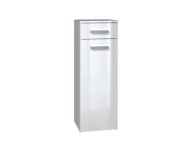 Meuble de salle de bain, blanc mat, blanc brillant, 85 x 30 x 30 cm