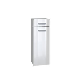 Meuble de salle de bain, blanc mat, blanc brillant, 85 x 30 x 30 cm