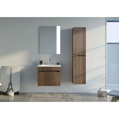 Meuble de salle de bain BOVALINO 600 Chêne Foncé