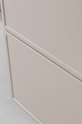Meuble de salle de bain, Cachemire / Blanc, poignée noire, 100 (80 + 20) x 46 x 57 cm