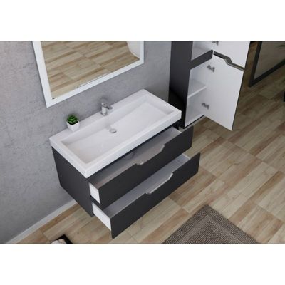 Meuble de salle de bain CALABRO 1000 Gris Anthracite