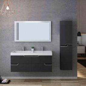 Meuble de salle de bain CALABRO 1200 Gris Anthracite