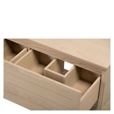 Meuble de Salle De Bain Chêne 120 cm + Colonne de rangement Chêne 145 cm ATOLL + 2 Vasques carrées
