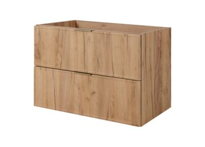 Meuble de salle de bain, Chêne Craft, poignée dorée, 100 (80 + 20) x 46 x 57 cm
