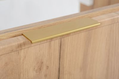 Meuble de salle de bain, Chêne Craft, poignée dorée, 100 (80 + 20) x 46 x 57 cm
