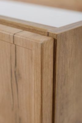 Meuble de salle de bain, Chêne Craft, poignée dorée, 100 (80 + 20) x 46 x 57 cm