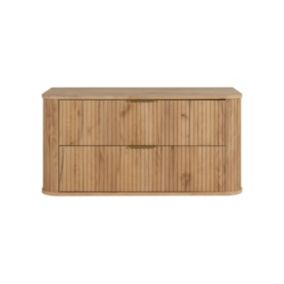 Meuble de salle de bain, Chêne Craft, poignée dorée, 41,5 x 100 x 51,7 cm