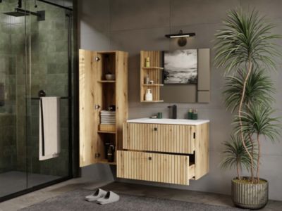 Meuble de salle de bain, chêne Evoke, 80 x 57 x 45 cm