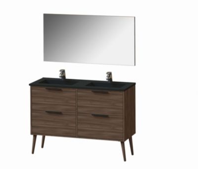 Meuble de salle de bain CONI 4 tiroirs 120 cm chêne T-BATH Inclus lavabo et miroir