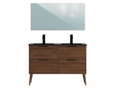 Meuble de salle de bain CONI 4 tiroirs 120 cm chêne T-BATH Inclus lavabo et miroir