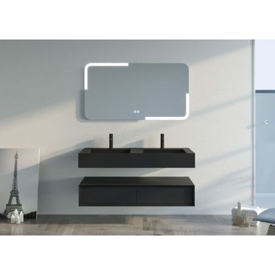 Meuble de salle de bain FABRIANO 1200 Noir mat (sans miroir)