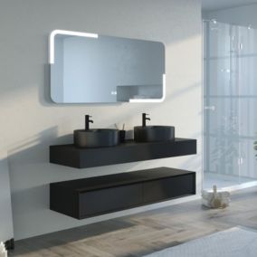 Meuble de salle de bain FABRIANO 1400 Noir mat