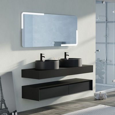 Meuble de salle de bain FABRIANO 1600 Noir mat