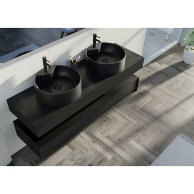 Meuble de salle de bain FABRIANO 1600 Noir mat