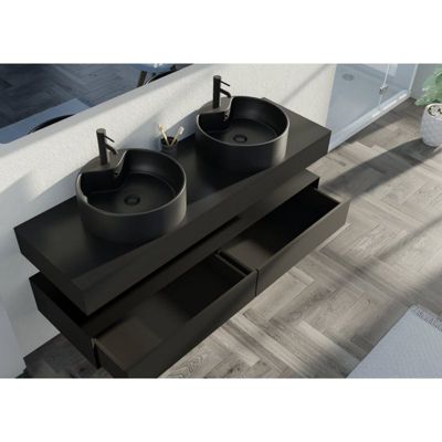 Meuble de salle de bain FABRIANO 1600 Noir mat