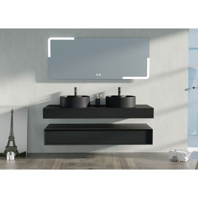 Meuble de salle de bain FABRIANO 1600 Noir mat