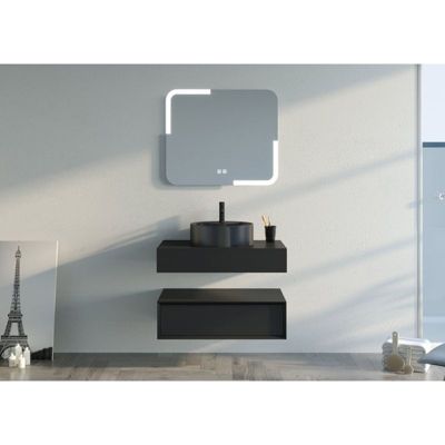 Meuble de salle de bain FABRIANO 800 Noir mat (sans miroir)