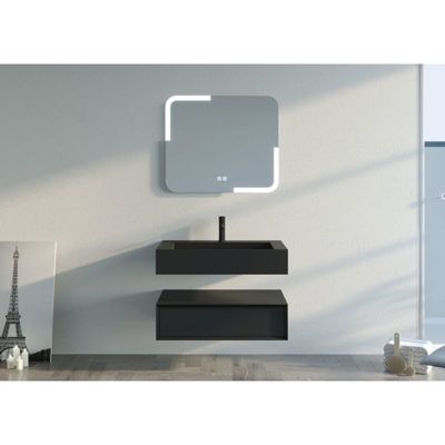 Meuble de salle de bain FABRIANO 800 Noir mat (sans miroir)