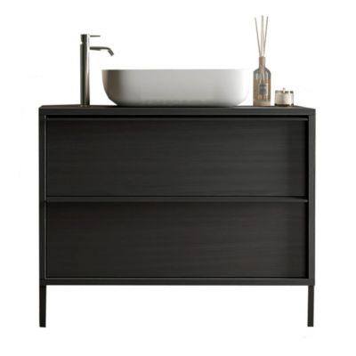 Meuble de salle de bain FRASSI  79 cm  Noir cendré  Evier inclus  2 tiroirs