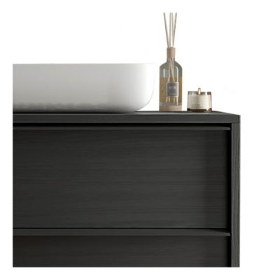 Meuble de salle de bain FRASSI  79 cm  Noir cendré  Evier inclus  2 tiroirs
