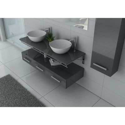 Meuble de salle de bain Gris taupe VIRTUOSE DUO
