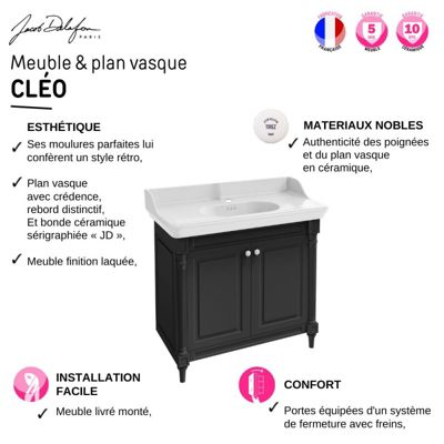 Meuble de salle de bain JACOB DELAFON Cléo 1889 monotrou