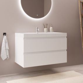 Meuble de salle de bain LOMAZOO Monaco blanc brillant - 80cm