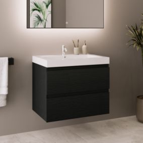 Meuble de salle de bain LOMAZOO Monaco chêne noir - 60cm