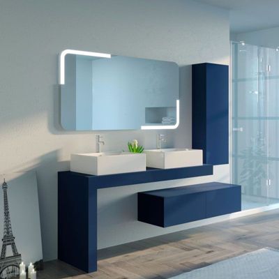 Meuble de salle de bain Melizzano 1400 Bleu saphir