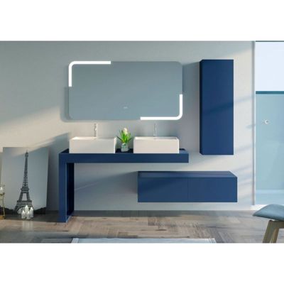 Meuble de salle de bain Melizzano 1400 Bleu saphir