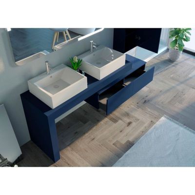 Meuble de salle de bain Melizzano 1400 Bleu saphir