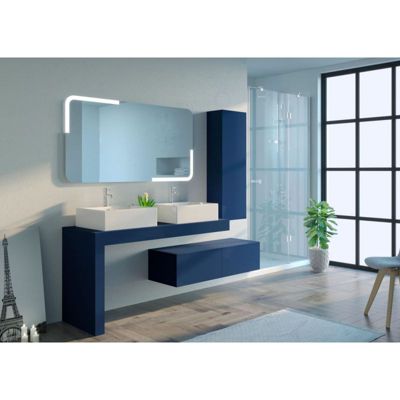 Meuble de salle de bain Melizzano 1400 Bleu saphir