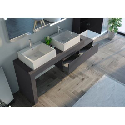 Meuble de salle de bain Melizzano 1400 Gris Anthracite
