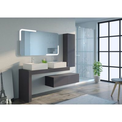 Meuble de salle de bain Melizzano 1400 Gris Anthracite