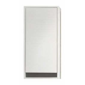 Meuble de salle de bain Meuble haut en mélaminé blanc brillant. L-H-P :  35 - 73 - 23 cm