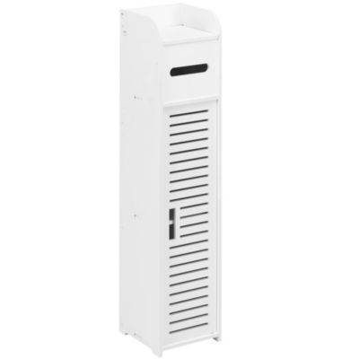 Meuble de salle de bain Meuble sur pied blanc avec porte-papier