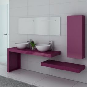 Meuble de salle de bain Monza Duo Aubergine