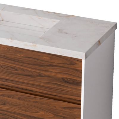 Meuble de salle de bain plan vasque Grès Cérame Blanc Storm, 2 Tiroirs,l80xh54xp45, Laqué Blanc Mat/Blanc, COOL