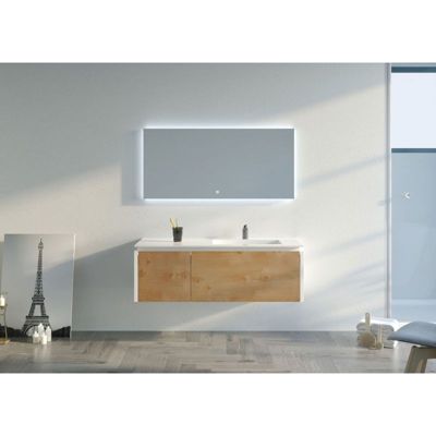 Meuble de salle de bain Ribera 1200 Bois naturel et Blanc