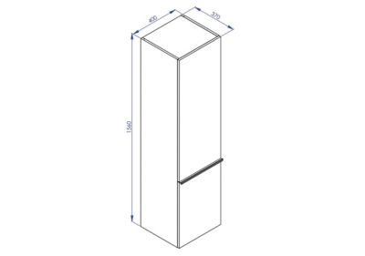 Meuble de salle de bain SANTIAGO 80cm + plan vasque à poser + colonne blanc et noir