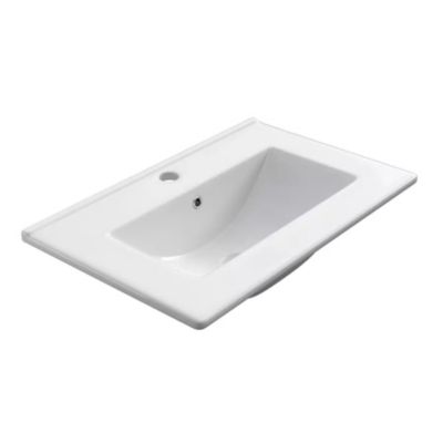 Meuble de salle de bain simple vasque - 2 tiroirs - BALEA et miroir Led STAM - hibernian (bois blanchi) - 60cm